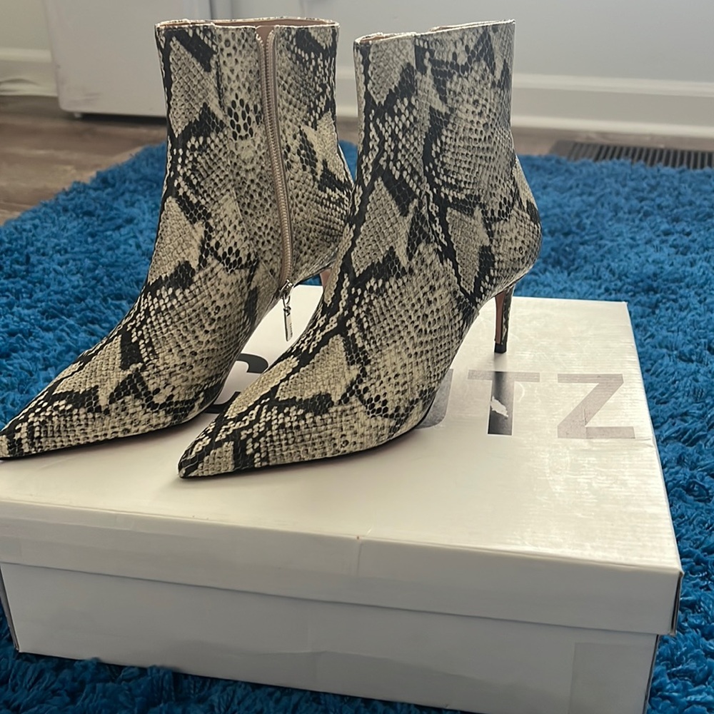 Schutz Bette Snakeskin Bootie